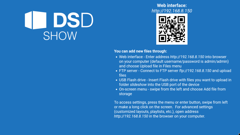 DSD SHOW Setup - DSDevices